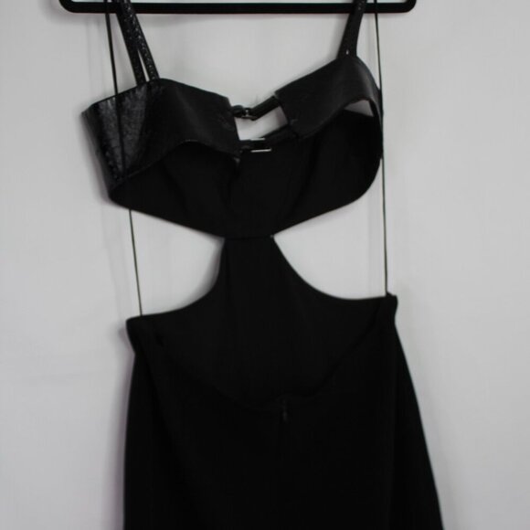 Alexis Marsella Dress Black Square Neck Midi Cutout Size Large - Picture 8 of 14